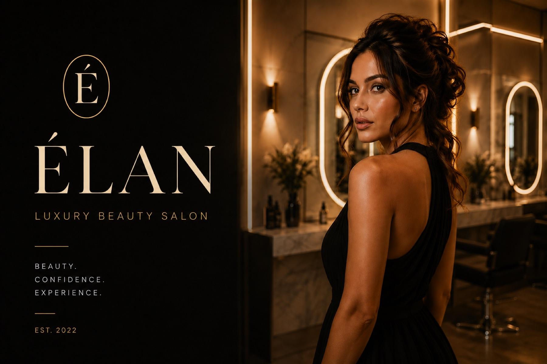 Élan shown across desktop, mobile and brand collateral